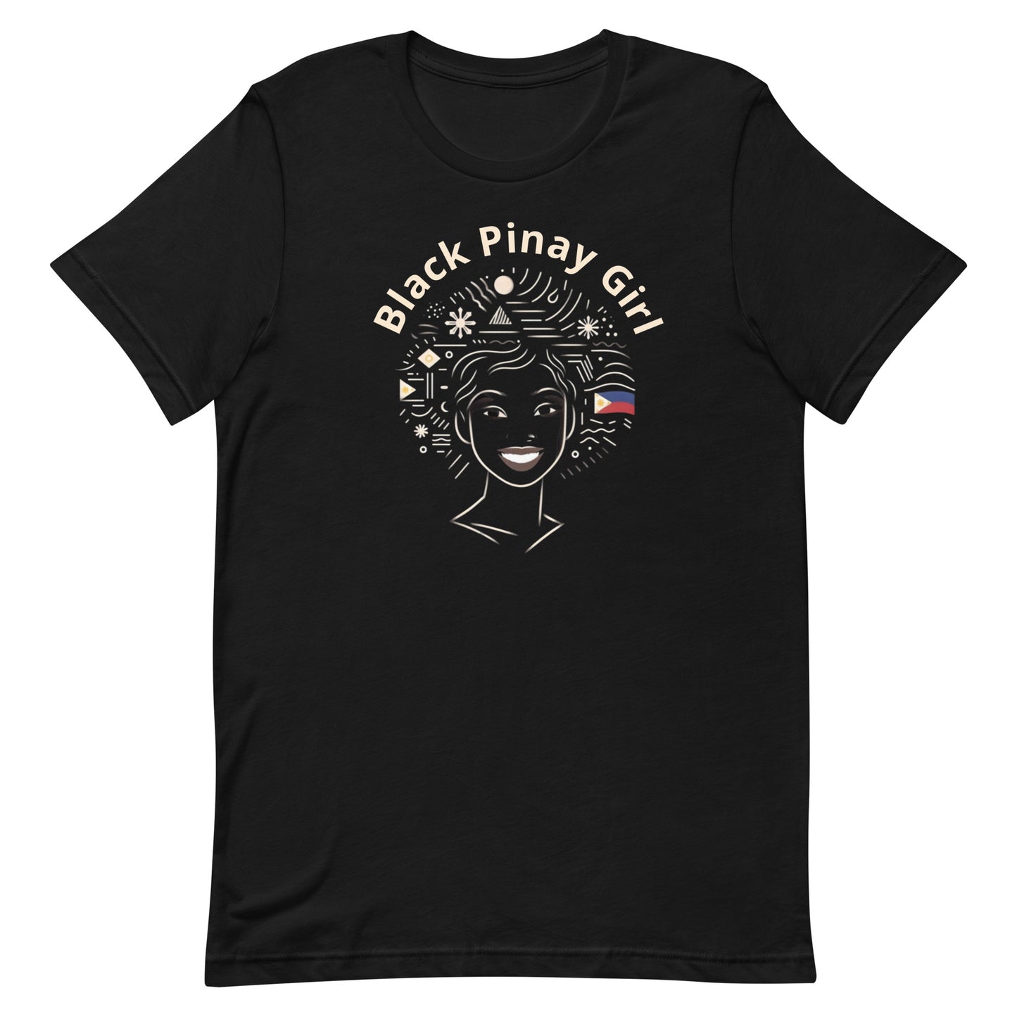 "Black Pinay Girl" Unisex Black Filipino t-shirt - Sold in USA, Canada and Europe!