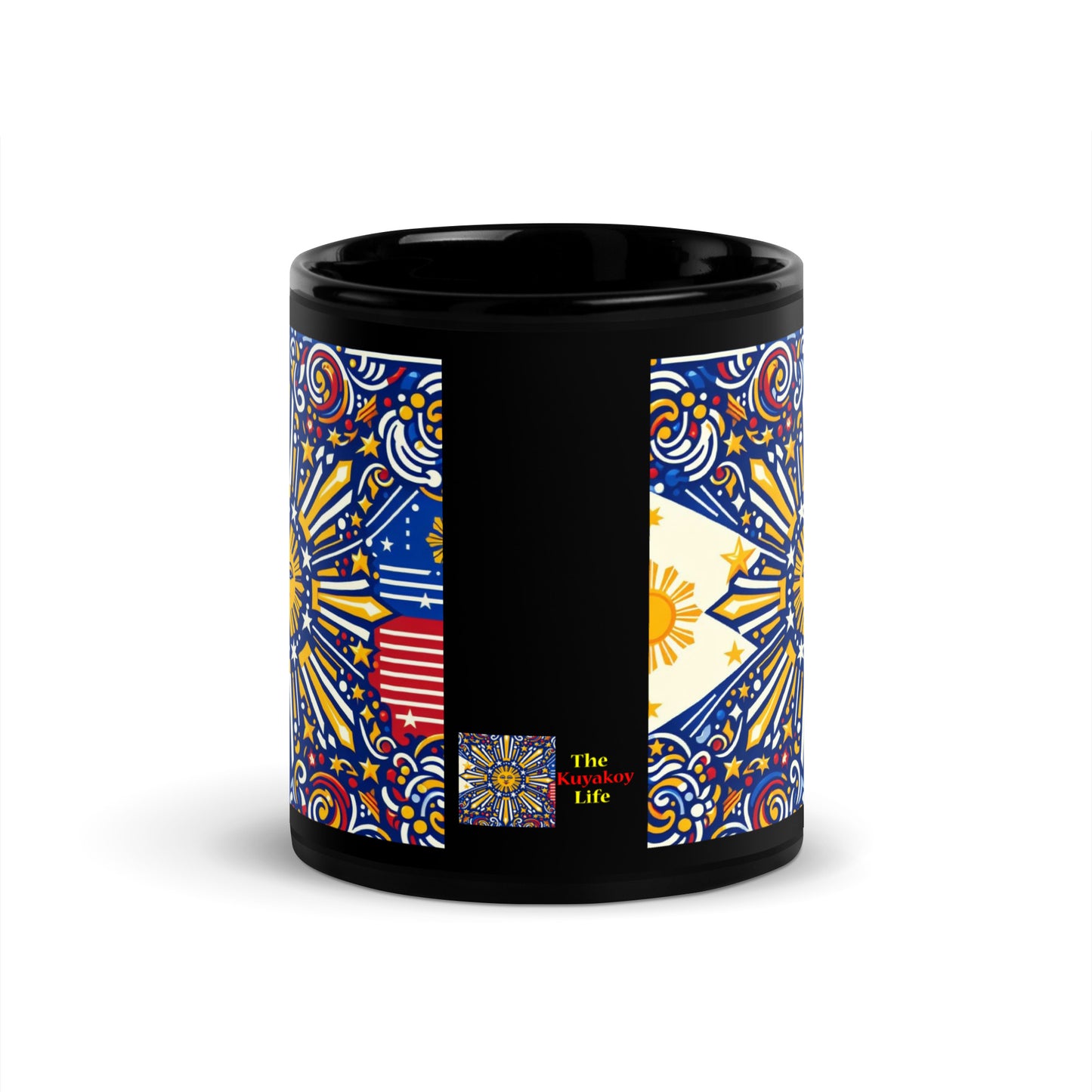 Philippine Flag Elements (D) Black Glossy Mug Regular Size Sold to US, UK, Spain, Australia, Japan, Canada, Brazil