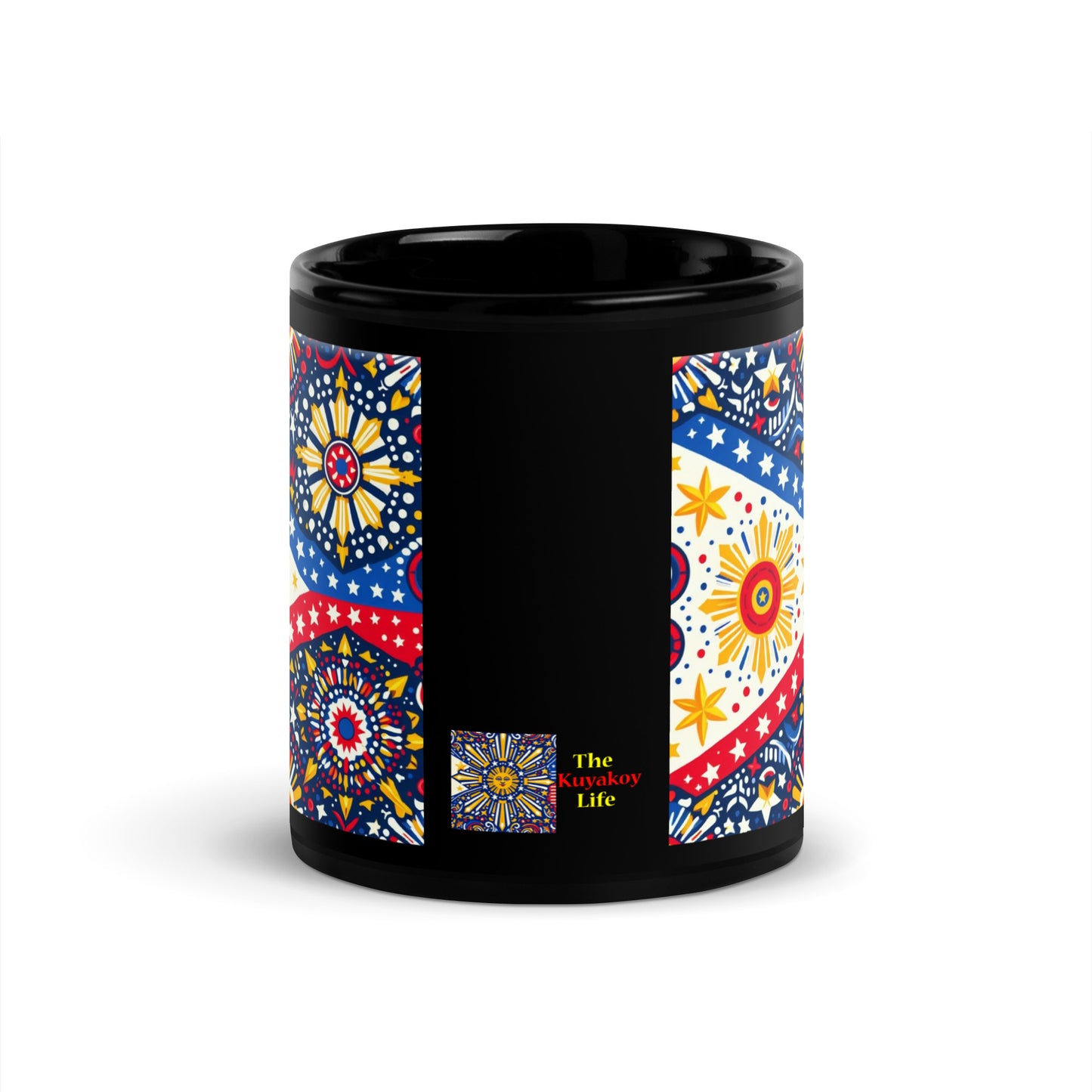 Philippine Flag Elements (G) Black Glossy Mug Regular Size Sold to US, UK, Spain, Australia, Japan, Canada, Brazil