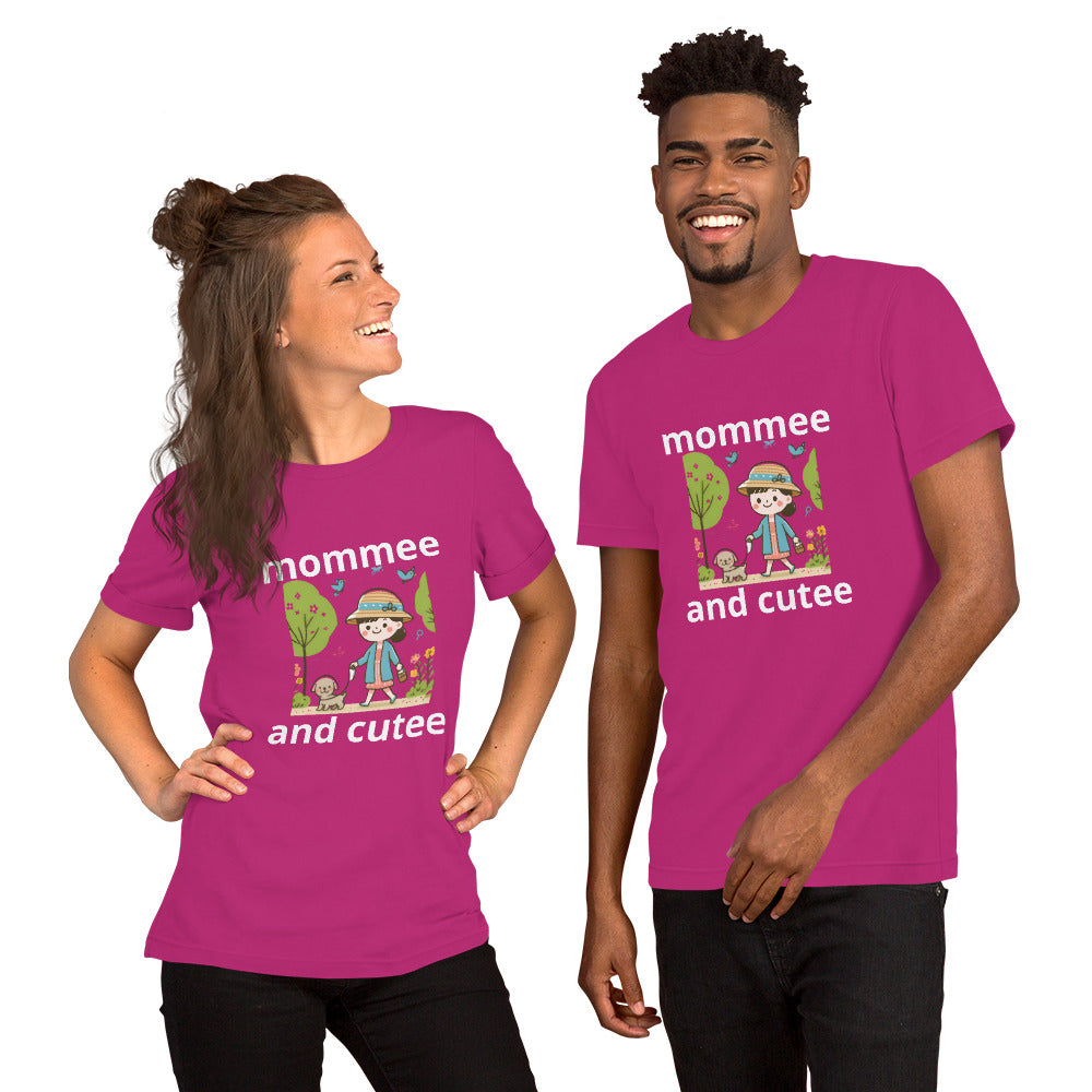 "mommee and cutee" (E) Unisex t-shirt