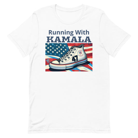 "Running with Kamala" Unisex Kamala Harris for President t-shirt